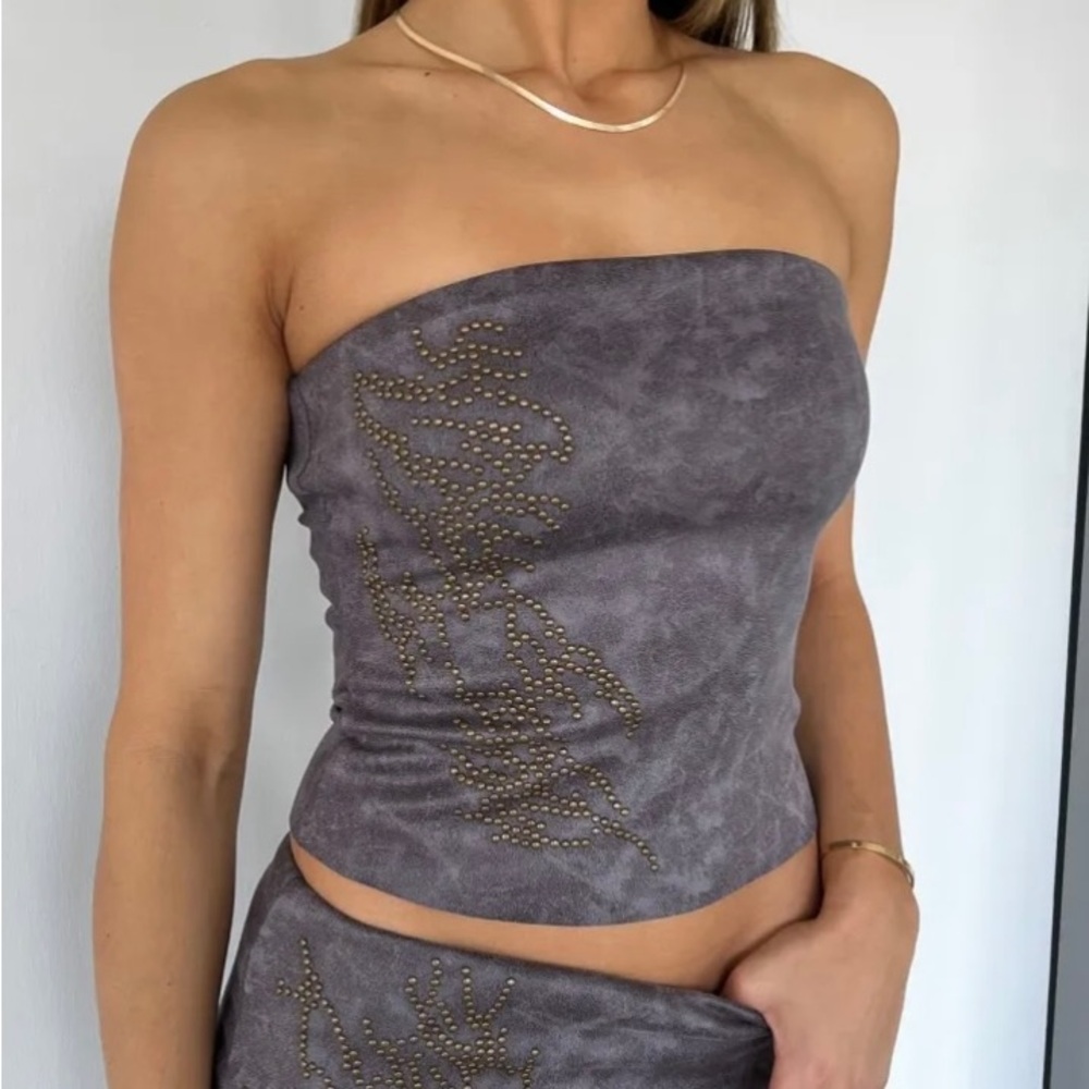 White Fox Charcoal Tube Top
